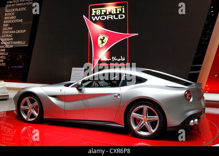 Ferrari F12 Berlinetta, Salon de Genève 2012, Genève, Suisse, Europe Banque D'Images