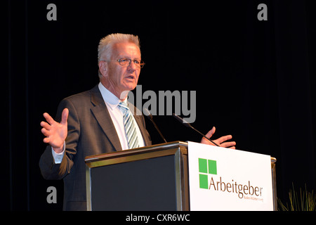 Winfried Kretschmann MdL, gouverneur de Bade-Wurtemberg, Parti Vert allemand, Unternehmertag 2012 convention, Stuttgart Banque D'Images