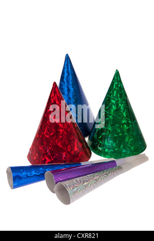 Les éléments du parti, photo sur le fond blanc Banque D'Images