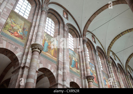 Johannes Schraudolph peinture dans la nef, la cathédrale de Spire, basilique cathédrale impériale de l'Assomption et St Stephen Banque D'Images