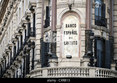 Banco Espanol de Credito SA, également connu sous le nom de Banesto, une banque de crédit espagnol, Madrid, Espagne, Europe, PublicGround Banque D'Images