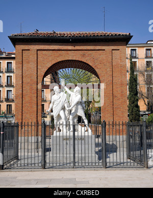 Mémorial pour Luis Daoíz y Torres et Pedro Velarde Santillán y sur la Plaza del Dos de Mayo, Madrid, conçu par Antonio Sola Banque D'Images