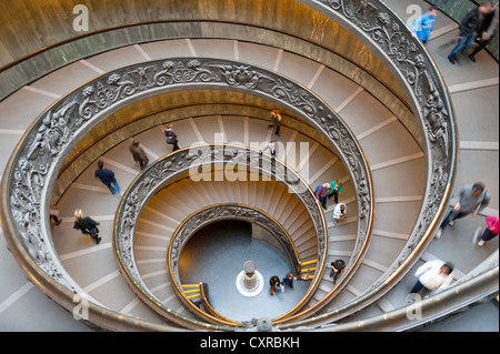 Double-hélice de l'escalier en spirale dans les Musées du Vatican, Vatican, Cité du Vatican, Rome, Latium, Italie, Europe du Sud, Europe Banque D'Images