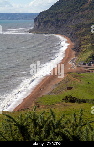 Seatown beach et bay photographié dans le sud-ouest du sentier côtier à Dorset Banque D'Images