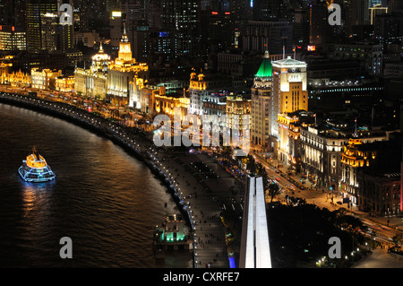 La promenade du Bund, Shanghai, Chine, Asie Banque D'Images