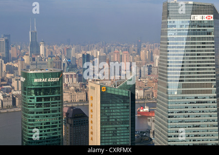 Vue de l'horizon vue depuis l'hôtel Grand Hyatt, Pudong, Shanghai, Chine, Asie Banque D'Images