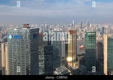 Vue de l'horizon vue depuis l'hôtel Grand Hyatt, Pudong, Shanghai, Chine, Asie Banque D'Images