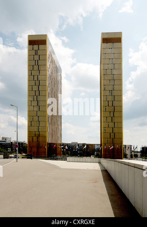 Les deux tours de la Cour de justice des Communautés européennes à Luxembourg, Europe Banque D'Images