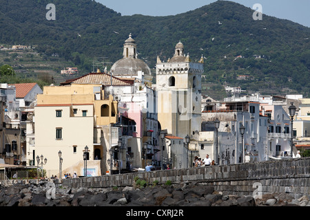 Vieille ville d'Ischia Ponte, l'île de Ischia, dans le golfe de Naples, Campanie, Italie du Sud, Italie, Europe Banque D'Images