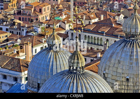 Vue sur Venise avec les dômes de la Basilique Saint Marc, Venise, Venise, Vénétie, Italie, Europe Banque D'Images