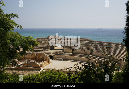 Amphithéâtre romain à Tarragone, Catalogne, Espagne, Europe Banque D'Images