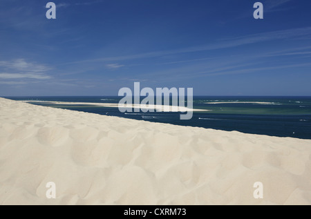 Vue vers l'océan Atlantique depuis la dune du Pilat, pyla-sur-mer, Arcachon, sud de la France, France, Europe Banque D'Images