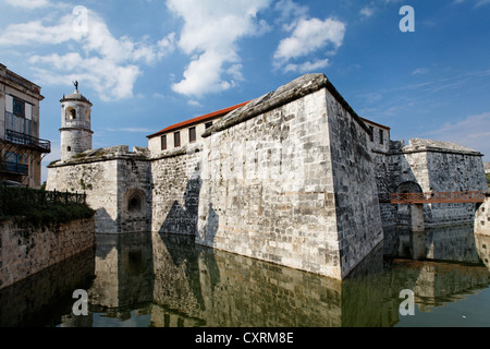 Castillo de la Real Fuerza, forteresse espagnole, douves, rue O'Reilly, Villa San Cristobal de La Habana, La Habana, vieille ville Banque D'Images