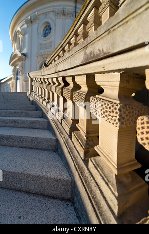 Escalier, balustrade, Palais Rococo, Schloss Solitude, construit par le duc Carl Eugen von Württemberg, Stuttgart, Stuttgart-West Banque D'Images