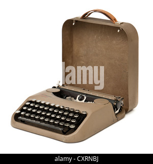 1930 Machine à écrire manuelle portable Zephyr Corona en acier léger d'origine. Banque D'Images