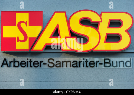 Logo de Arbeiter-Samariter-Bund, ASB, Workers' Samaritan Foundation, Suttgart, Bade-Wurtemberg, Allemagne, Europe Banque D'Images