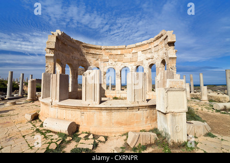 Le marché, Leptis Magna, Libye, Afrique du Nord, Afrique Banque D'Images