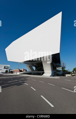 Musée Porsche, carrés, Stuttgart-Zuffenhausen Porscheplatz, Bade-Wurtemberg, Allemagne, Europe Banque D'Images