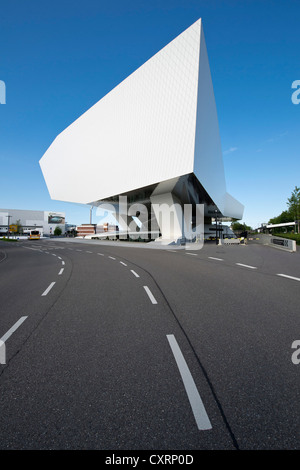 Musée Porsche, carrés, Stuttgart-Zuffenhausen Porscheplatz, Bade-Wurtemberg, Allemagne, Europe Banque D'Images