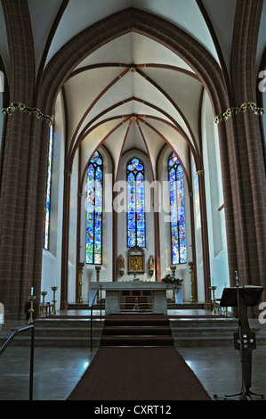 L'église Saint Stéphane avec windows par Chagall, Mayence, Rhénanie-Palatinat, Allemagne, Europe Banque D'Images