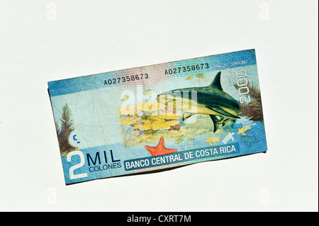 Deux mille euros de colones, Costa Rica, Amérique Centrale Banque D'Images