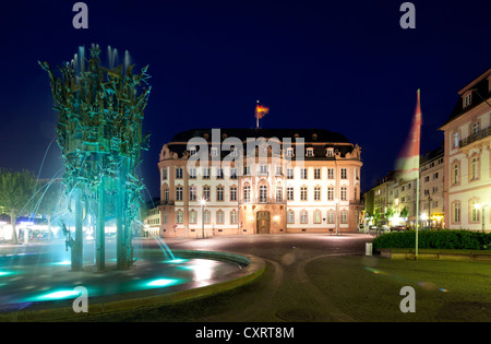 Fastnachtsbrunnen Carnaval, Fontaine, ancien Osteiner Hof, Cour d'Ostein, siège du commandant de la Bundeswehr, Mayence Banque D'Images