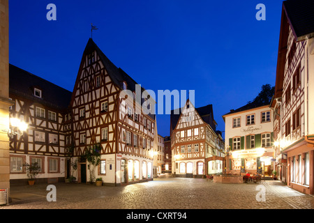 Maisons à colombages dans le centre ville historique, Mayence, Rhénanie-Palatinat, Allemagne, Europe, PublicGround Banque D'Images