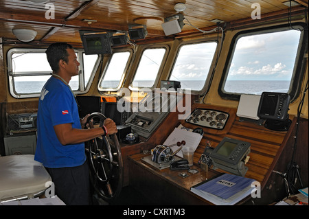 Pont sur le navire de l'île Cocos, Okeanoss-Aggressor, Costa Rica, Amérique Centrale Banque D'Images