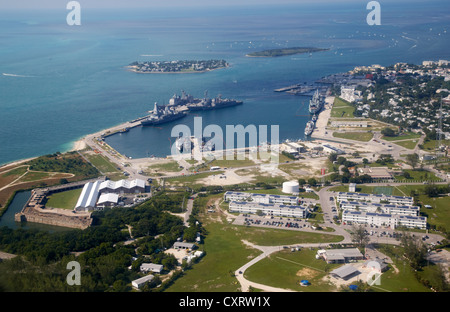 Vue aérienne de key west nas naval air station base annexe truman usa Florida Keys Banque D'Images