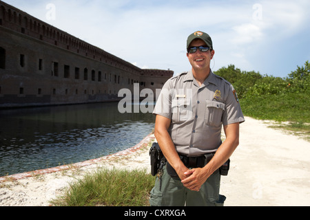 Us national park ranger au fort Jefferson le parc national sec de Tortugas florida keys usa Banque D'Images