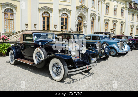 Rolls-Royce voitures garées en face de Ludwigsbourg, classiques répond aux voitures classiques Barock, réunion, Ludwigsbourg Banque D'Images