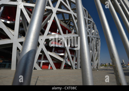 Stade olympique de Pékin, le Stade National, 'nid d'oiseau', le parc olympique, le Parc Olympique, Beijing, China, Asia Banque D'Images