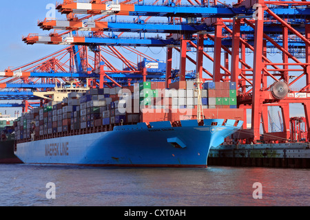 Maersk Salina, un porte-conteneurs, EUROGATE Container Terminal, Port de Hambourg, Hambourg, Allemagne, Europe Banque D'Images