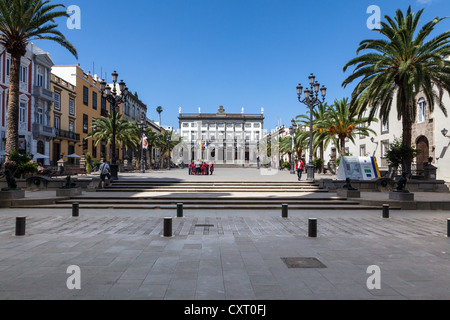 La place Plaza Santa Ana, Vegueta, centre-ville historique de Las Palmas, Las Palmas de Gran Canaria, Gran Canaria, Îles Canaries Banque D'Images
