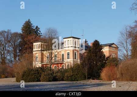 La fin de l'Seeseiten château Schloss classiciste, Sindelfingen sur le Lac de Starnberg, Fuenfseenland, cinq lacs, district de Haute-bavière Banque D'Images