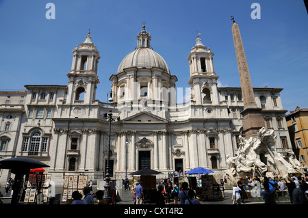 Église de Sant'Agnese in Agone, Piazza Navona, Rome, Italie, Europe Banque D'Images