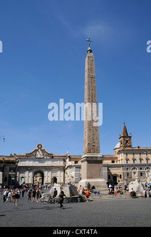 La Piazza del Popolo avec l'obélisque égyptien, Rome, Italie, Europe Banque D'Images