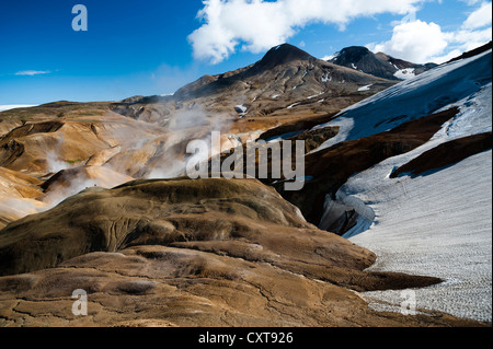 Hot Springs et les montagnes de rhyolite, Hveradallir Kerlingarfjoell, zone de haute température, highlands, Islande, Europe Banque D'Images