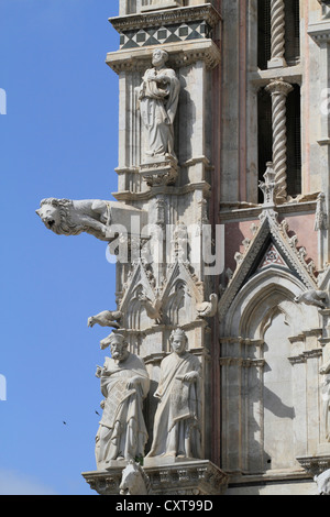 Façade principale de Giovanni Pisano, la Cathédrale de Sienne, Cathédrale de Santa Maria Assunta, Sienne, Toscane, Italie, Europe Banque D'Images