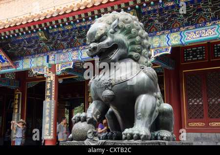 Lion de Bronze au Summer Palace, Beijing, Chine Banque D'Images