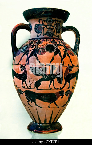 Amphore en terre cuite Pot de rangement 560 amphores grecques archaïques de la C.-B. Grenier Banque D'Images