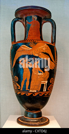 Hippolytos Phraida Terre Cuite attendant Fury cou amphora Ixion jar hellénistique peintre ca. 330-310 av. J.-C. Sud Grec Italien Banque D'Images