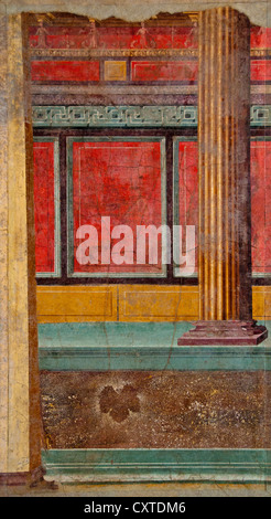 Peinture murale de la Villa de P. Fannius Synistor 50-40 B.C. fresque romaine Banque D'Images