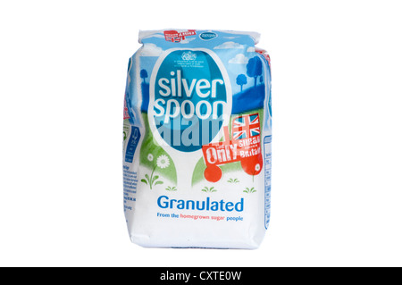 Sachet de sucre granulé Silver Spoon Banque D'Images