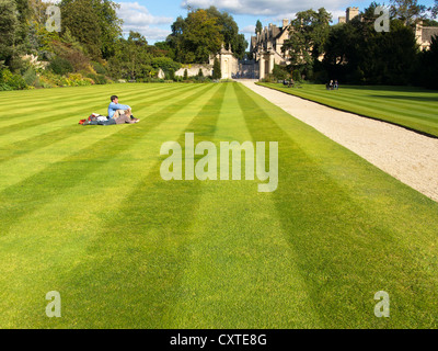 Pelouse sans fin, Trinity College Oxford Banque D'Images