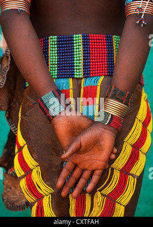 Dos d'une femme de la tribu Hamar, Turmi, vallée de l'Omo, Ethiopie Banque D'Images