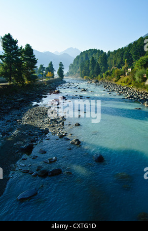 Belle Rivière Lidder à Pahalgam Banque D'Images