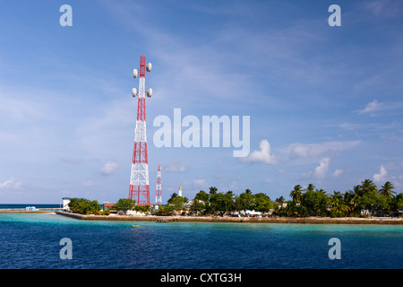 L'île de Dhiggaru locaux, Meemu Atoll, Maldives Banque D'Images