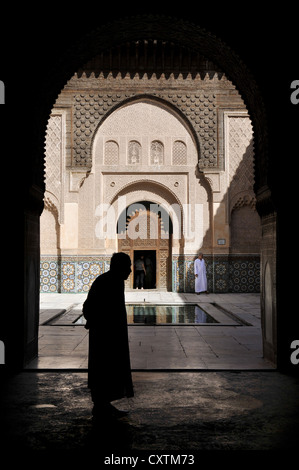 La Merdersa Ben Yousef école musulmane religieuse dans l'ancienne médina de Marrakech, Maroc, Afrique. Banque D'Images