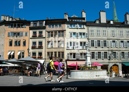 À la place de la ville Place du Bourg-de-Four dans la vieille ville de Genève, Suisse Banque D'Images